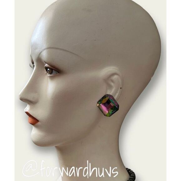 Bundle Sale 3 for $15 | Large Sparkly Watermelon Colored Bling Earrings - Picture 1 of 6